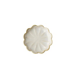 BRIGHTFUFU 3 Pcs Vintage White Sunflower Shaped Ceramic Dipping Plates Seasoning Sauce Dishes for Appetizers Condiments and Mexican Dinnerware Elegant Tableware for Entertaining