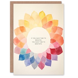 Artery8 Spiritual Birthday Card Time to Breathe Time to Meditate Buddhist Mandala Blank Card For Him Or Her
