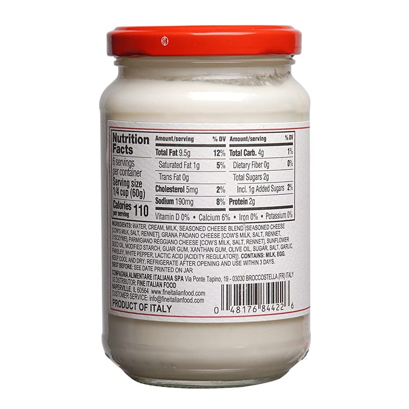 Alfredo Italian Sauce, 100% Italian, made with Italian Cheese (Pack