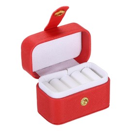 PATIKIL Velvet Ring Box, 4 Slots Travel Ring Box Jewelry Holder Portable Mini Jewelry Case for Rings Earrings Women Gift, Red