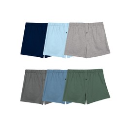 Fruit of The Loom Men's Tag-Free Boxer Shorts (Knit & Woven), Knit - 6 Pack - Assorted Colors, Large