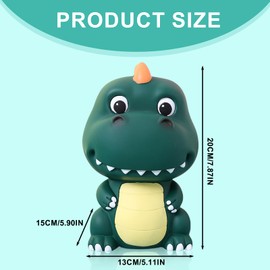 Dinosaur Money Box Children's Dinos Piggy Bank: Nizirioo Dinosaur Piggy Bank Children, Shatterproof Piggy Bank, Safe PVC Material, Good, for Decoration of Children's Room, Gift, Toy (Green)