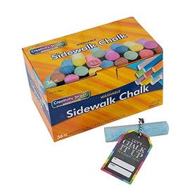 Fun Express Sidewalk Chalk and Handout Kit - Includes 36 Chalk and 30 Tags - Party and Classroom SuppliesBasic Supplies - 66 Pieces