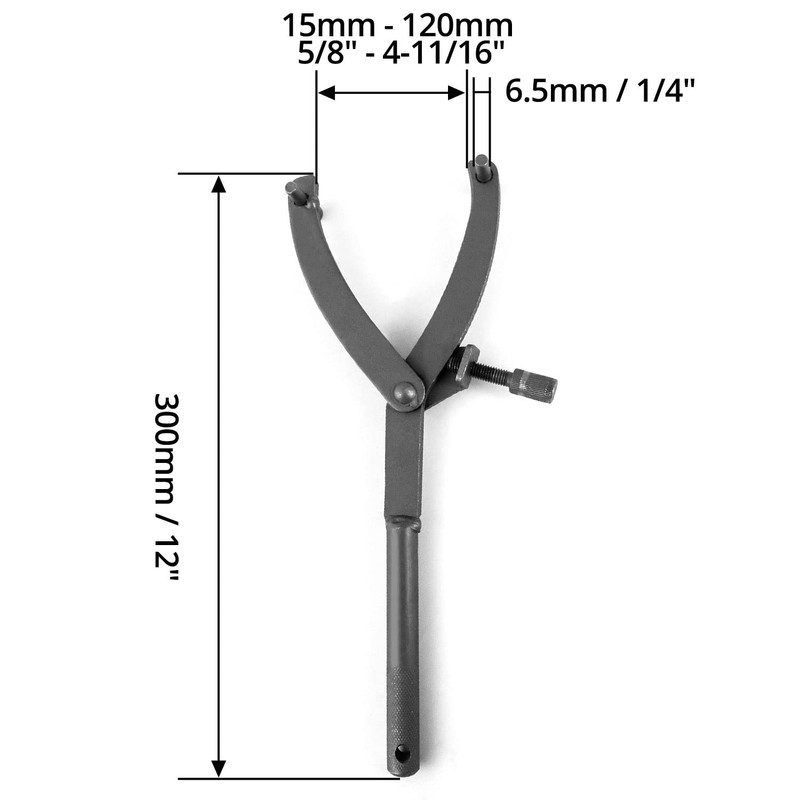 QWORK® Adjustable Fly Wheel Wrench, Motorcycle/Bike Clutch Flywheel, Universal Wrench