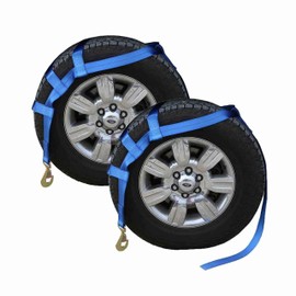 US Cargo Control Large Tow Dolly Basket Straps with Snap Hooks (2-Pack), for Wheel Tire Sizes 17 Inches or Larger, 3,333 Pound Working Load Limit