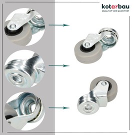KOTARBAU Set of 4 Furniture Castors Diameter 40 mm All Floors Suitable Swivel Castors Rubber Castors Transport Castors Sofa Castors Sliding Castors Tool Castors Heavy Duty Castors