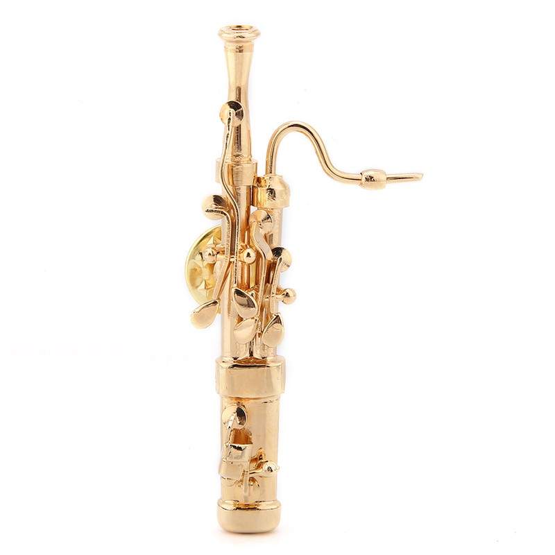 Gold Plating Copper Bassoon Musical Instrument Bassoon Brooch Pin with