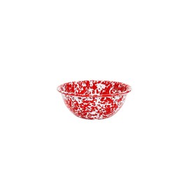 Crow Canyon Home Set of 4 Enamel Bowls, 590 ml, Durable Enamelware - Perfect for Everyday Use and Outdoor Activities, Dishwasher Safe for Easy Cleaning, Red