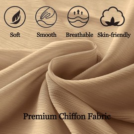 RonFoxi Chiffon Scarves Shawls and Wraps, Women Soft Dark Champagne Scarves for Wedding Bridal (Dark Champage)