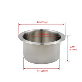 Pastlla 2pcs Stainless Steel Cup Holder Recliner-Handles Replacement Cup Holder for Sofa Boat Couch Recliner Poker Table Desk (Bottom:3.74", Top:4.6", Height:2.44")