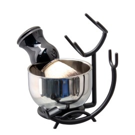 Grandslam Shaving Brush and Bowl Kit for Men, 3 in 1 Shaving Brush Set, Stainless Steel Shaving Bowl and Stand, Shaving Brush, Shaving Kit for Men