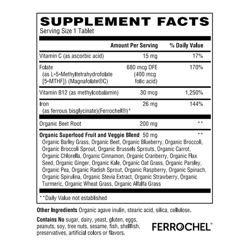 Holly Hill Health Foods Blood Support Plus Superfoods, 60 Tablets