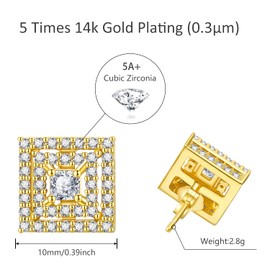 ADMETUS Stud Earrings 925 Silver Men Women Earrings Hypoallergenic Stud Earrings Jewellery Gifts for Sensitive Ears, Sterling Silver, Cubic Zirconia