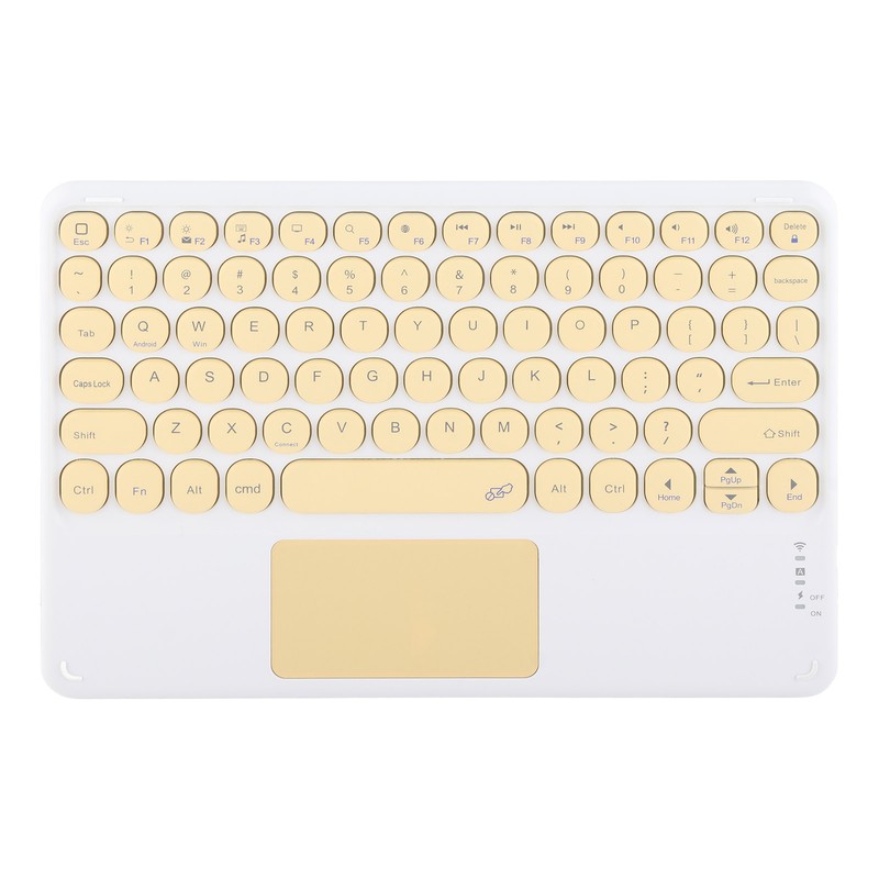 Bluetooth Keyboard Touchpad Round Keycap with Ergonomic Design Stable Connection