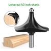 Roundover Router Bit 1/2in Shank 1/2x3‑1/2 Tungsten Carbide Round Over