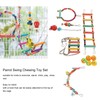 11pcs Parrot Swing Chewing Toy Set Bird Hanging Perches Toy