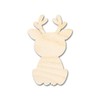 Unfinished Wood Cute Reindeer Shape | DIY Craft Cutout |