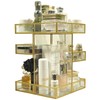 360 Degree Rotation Makeup Organizer Antique Countertop Cosmetic Storage Box