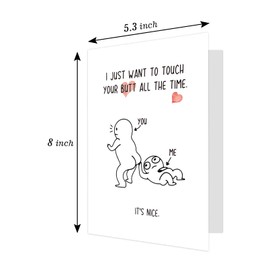 Ogeby Funny Valentines Day Card Gifts for Boyfriend Girlfriend, Naughty Valentines Day Gifts for Husband Wife, Cute Anniversary Card for Him Her, Touch My Butt Love Card