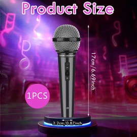 Mikrofon Attrappe, Simulation Microfon Schwarz, Interessant Gefälschte Mikrofon Requisiten, Mikrophon Spielzeug für Kinder Erwachsene Spaßbühne Fotografie Party Requisiten (Schwarz-1pc)