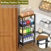 OKZEST Utility Slim Storage Cart, 4 Tier Small Rolling Kitchen