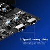 6 Ports USB PCIE Card (2X Type-E Adapter,2X USB 3.0-C,