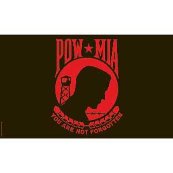 FindingKing POW MIA Flag Black & Red 3ft x 5ft