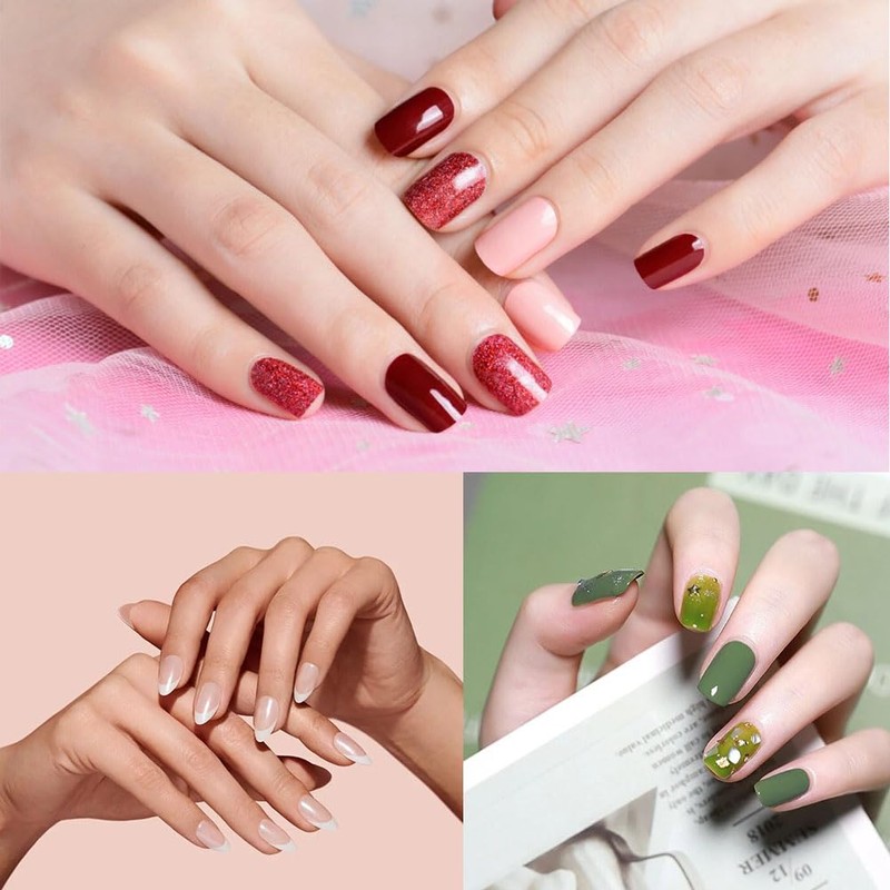 Almond Gel Nail Tips, False Nails, Almond Shape
