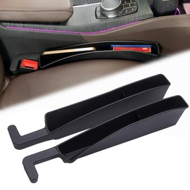 WEIHAO Car Seat Gap Filler, Car Storage Organizer, Car Seat Gap Filler for SUV, Trunk, Sedan Side Seat Gap Between Seat and Console, Universal Car Accessories Interior (Black 2PCS)