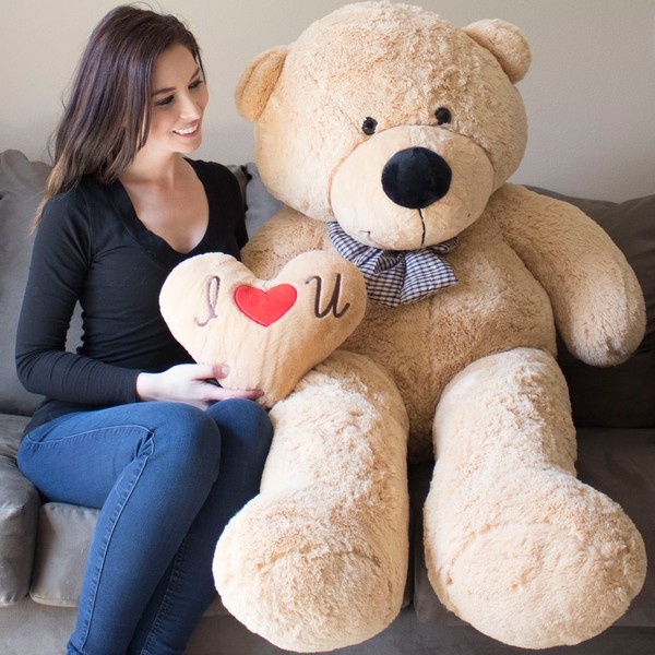 YESBEARS Giant Teddy Bear 5 Feet Tan Color Ultra-Soft (Pillow Included)