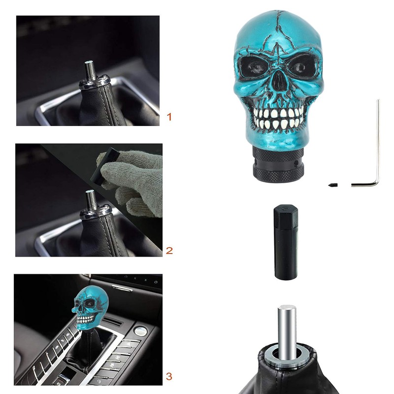 Skull Gear Shift Head Resin Shifter Knob Car Transmission Shifting