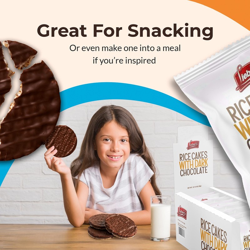 LIEBERS Dark Chocolate Rice Cakes, Snack Pack, Gift Pack, Kosher