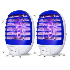 2 Pack Bug Zappers Indoor for Flying Insect Mosquito, Electronic Mosquito Zappers Gnat Traps with LED Light for Patio, Bedroom, Kitchen, Office