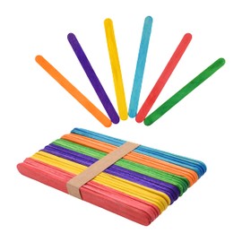Mandala Crafts Jumbo Popsicle Sticks for Crafts - 4.5 Inch Colored Craft Sticks Bulk Rainbow Popsicle Sticks - 500 PCs Colorful DIY Crafts Wooden Sticks