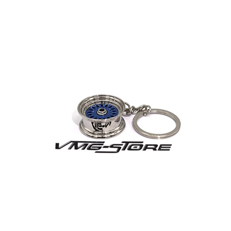 VmG-Store BBS Style Black / Chrome Rim Keyring - Solid