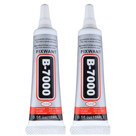 FIXWANT B-7000 Clear Glue for Rhinestones Crafts, Clothes Shoes Fabric, B7000 High Viscosity Glues for Cell Phone Screen Repair Jewelry Stone Metal Nail Art Glass (2x15ML/ 0.5fl.oz)