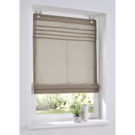 Kessy Roman Blind with Eyelet Top with Piping White, Grey, Green or Natural 45/60/80/100 x 140 cm