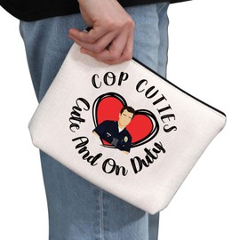 G2TUP TV Series Inspired Gift Cop Cuties Cute And On Duty Makeup Bag Police Procedural Crime Drama Cosmetic Bag TV Show Lover Gift (Cop Cuties Cute MB)