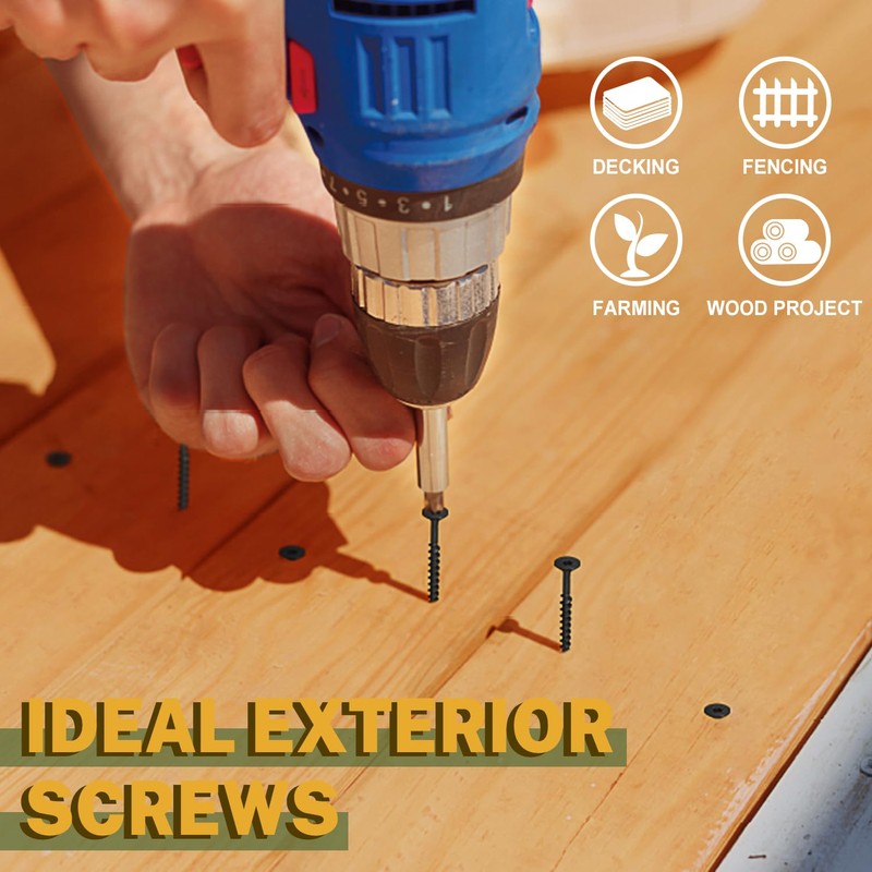 LIONMAX Deck Screws 3 Inch, Wood Screws #10 x 3,