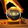 80mm Crystal Solar System Planet Globe, 3D Laser Engraved Sun