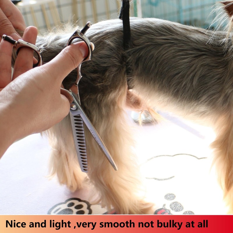 HASHIMOTO Dog Grooming Chunkers for Large Hands,Dog Texturizing Shears,Cat Scissors,19