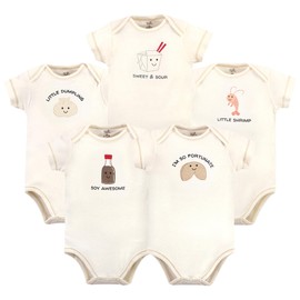 Touched by Nature Unisex Baby Organic Cotton Bodysuits, Fortune Cookie, Newborn