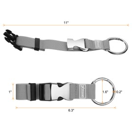 HARFINGTON Luggage Straps Jacket Clips Strap Nylon Adjustable Suitcase Belt Baggage Backpack Connector Travel Accessories with Metal Buckle for Extra Bags Travel Attachment, Gray