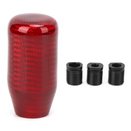 Universal Car Gear Shift Knob Head Aluminum Carbon Fiber Auto Modification Red Short Type