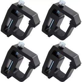 MOTAFAR 4 PCS Mounting Ladder Rack Clamps for pickup Truck bed Cap Topper Camper black