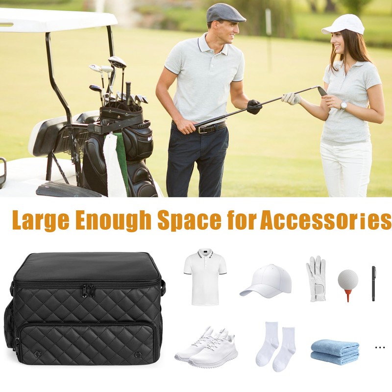PGmoon 2 Layer Golf Trunk Organizer, Golf Car Storage Organizer