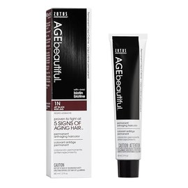 AGE beautiful Permanent Hair Color Cream, 100% Gray Coverage Hair Dye with Biotin Anti-Aging Formula for Fuller, Thicker Hair, Professional Salon Qual