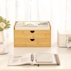 Wisuce Bamboo Desk Organizer - Mini Bamboo Desk Drawer Tabletop