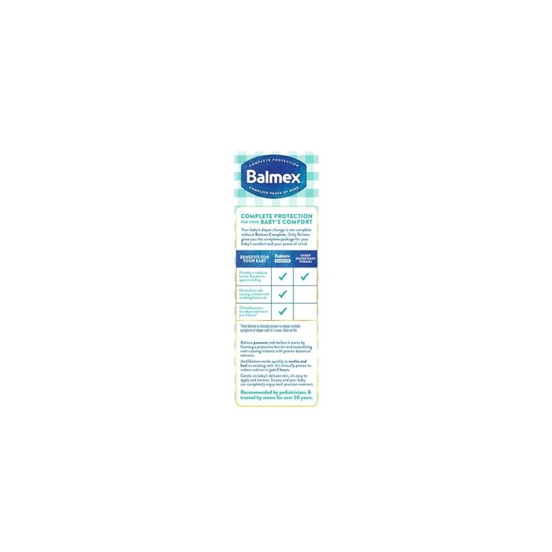 Balmex Diaper Rash Cream With Zinc Oxeie & Vitamin E,