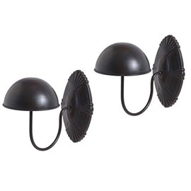 Owlgift Decorative Black Metal Vintage Style Wall Mounted Entryway Hat/Cap/Wig Hanger Display Rack - Set of 2